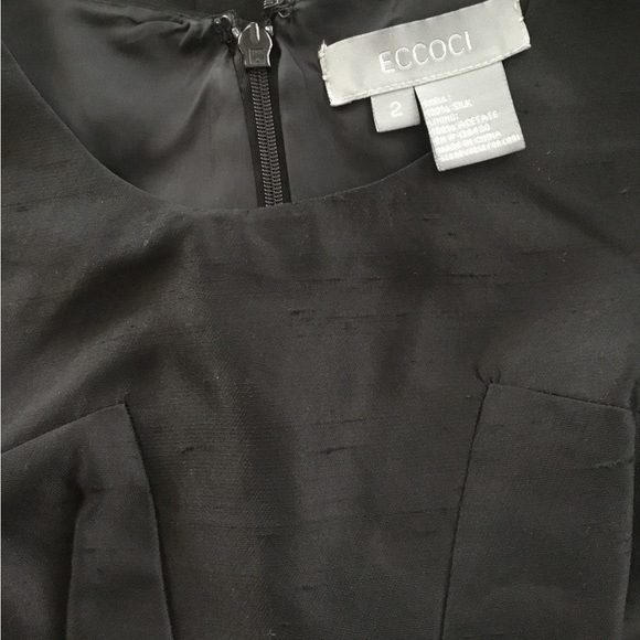 Eccoci Black Sheath Dress Sz 2 - Picture 6 of 6